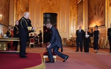 Bend a Knee with Beckham: Soccer Legend Knighted by King Charles III