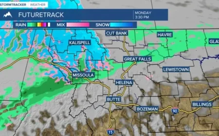 Rain and Snow Predicted for Monday’s Weather Forecast