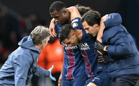 Achraf Hakimi of PSG Exits Field in Tears After Foul by Luis Diaz