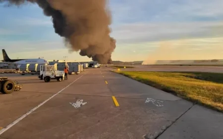 Plane Crash Sparks Massive Fire at Muhammad Ali Airport