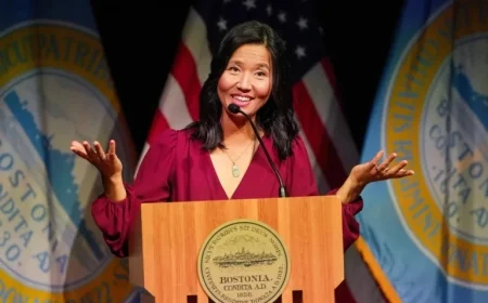 Boston Mayor Wu Celebrates Unopposed Re-Election as Tally Begins