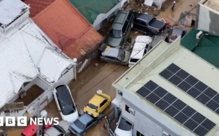 Typhoon Causes Major Car Pile-Up on Philippine Streets