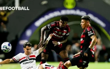 São Paulo Scores Lightning-Fast Goal and Thrives with Crespo’s Surprise Strategy but Settles for a Draw Against Flamengo at Vila Belmiro