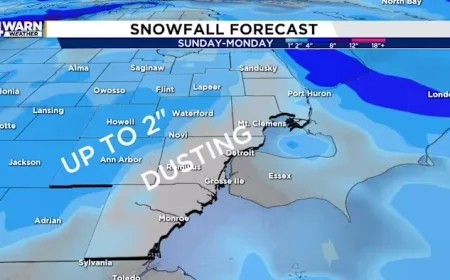 Expected Snowfall in Metro Detroit This Weekend