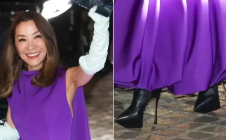 Michelle Yeoh Stuns in Amina Muaddi Boots During Her Platform Run at the Paris Opera