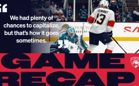 Sharks Triumph Over Panthers 3-1 in Thrilling Match