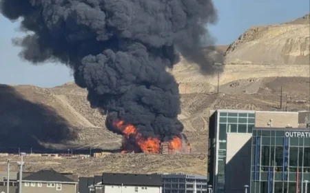 Fire Erupts at Point of the Mountain Construction Site Near Lehi