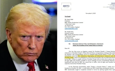 Trump’s Attorney Pursues $1 Billion Lawsuit Against BBC – Complete Letter Inside