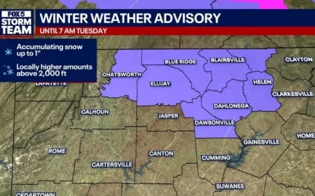 Snow Forecast in North Georgia; Winter Advisory Until Tuesday Morning