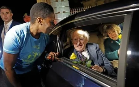 Heartwarming Farewell: Runners Form Guard of Honour for President Michael D Higgins on Last Departure from Áras
