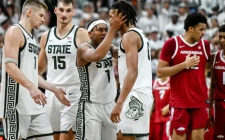 Michigan State Finds Winning Lineup Against Arkansas, Freshmen Shine