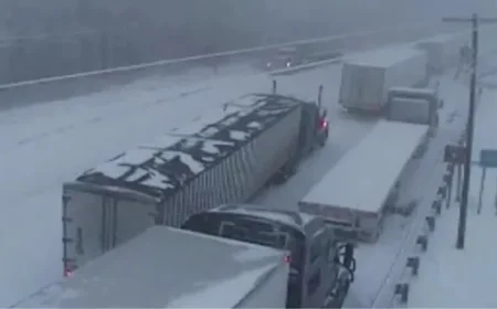 Route 219 Closed by Accident Amid Snowfall Near Tucker County High School