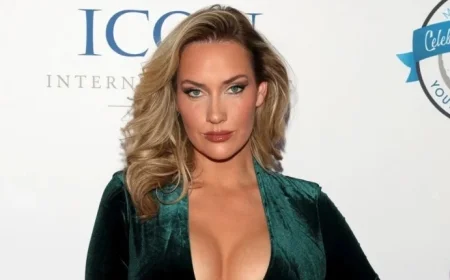 Paige Spiranac Captivates Golf Fans with Rare Purple GIF and Top Boozy Schools