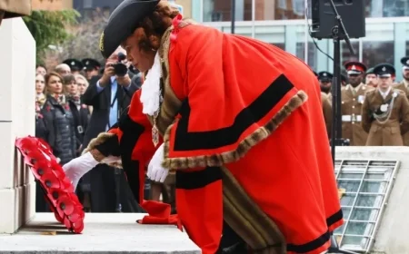 Commemorating Remembrance Sunday at the Cenotaph in Reading