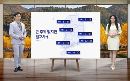 No Major Cold Tomorrow: Seoul at 5°C, Busan at 10°C