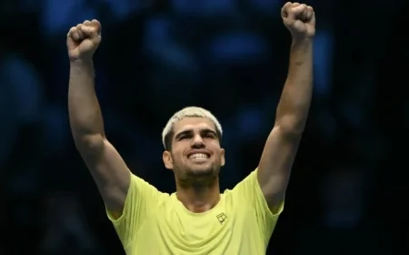 Alcaraz Overcomes Fierce Challenge from Fritz Nearly Secures Spot in Masters Semifinals