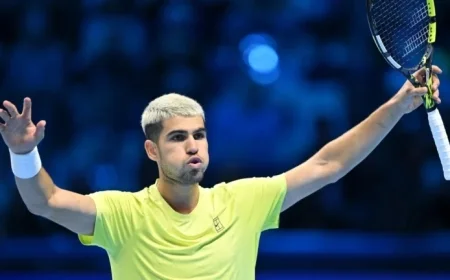 Thrilling Showdown as Fritz Defeats Alcaraz 6-7 7-5 6-3 in ATP Finals Group Stage Clash