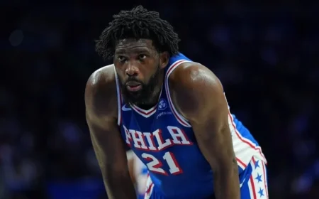 76ers’ Joel Embiid (Knee Injury) Sidelined Tuesday Against Celtics