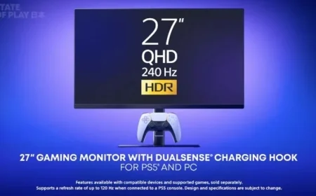 Sony Launches 27-Inch, 240Hz Monitor with PS5 Controller Charging