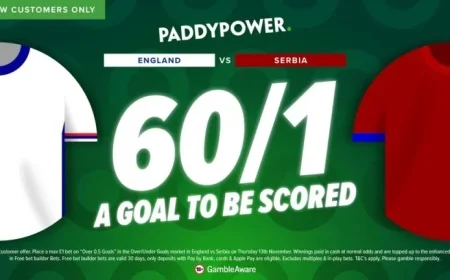 Betting Deal: Score Big with 60-1 Odds on a Goal in the England vs Serbia Match