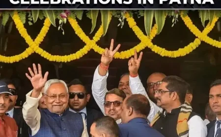 JD(U) office erupts in celebration as NDA secures over 185 seats surpassing majority mark in Bihar