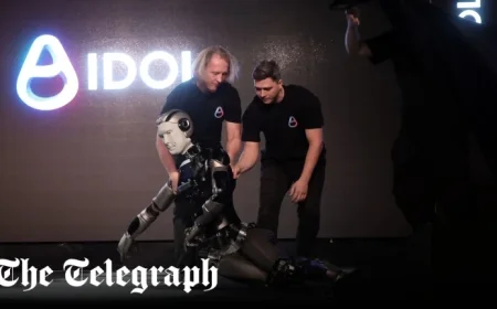 Russia’s inaugural AI humanoid robot takes an unexpected tumble