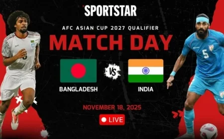 Live AFC Asian Cup 2027 Qualifier: Bangladesh Leads 1-0 Against India as Blue Tigers Seek Equalizer After Morsalin’s Goal