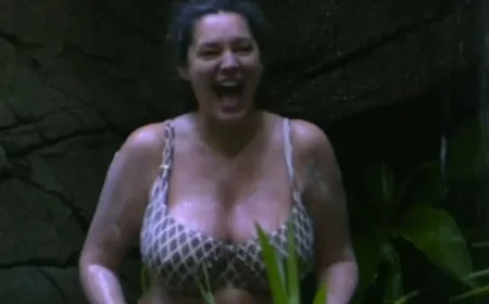 Kelly Brook Dazzles in Bikini as She Becomes First I’m A Celeb Star to Use Jungle Shower