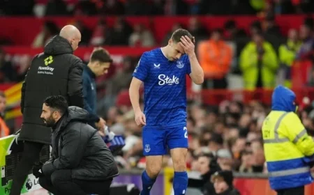 Seamus Coleman Exits Early in Everton’s Unusual Red Card Incident
