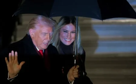 Melania Trump Joins Donald Trump for Thanksgiving at Mar-a-Lago