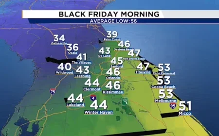 Cold Snap: Central Florida Feels-Like Temperatures Near Freezing