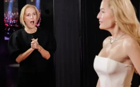 Gillian Anderson Unveils Madame Tussauds Waxwork in Iconic Golden Globes Dress