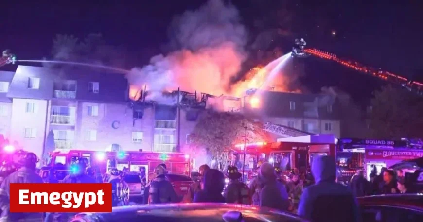 Firefighters Combat Major Blaze in Blackwood, Gloucester Township, New Jersey