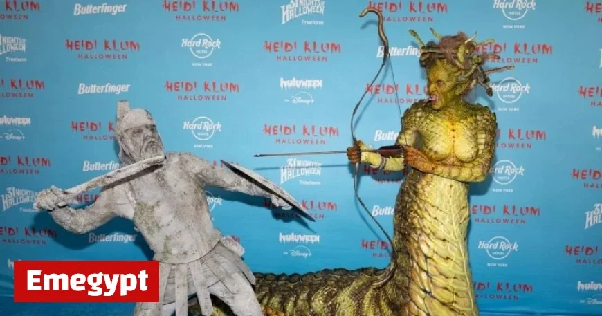 Heidi Klum Transforms into Monstrous Medusa at New York Halloween Party as Tom Turns to Stone