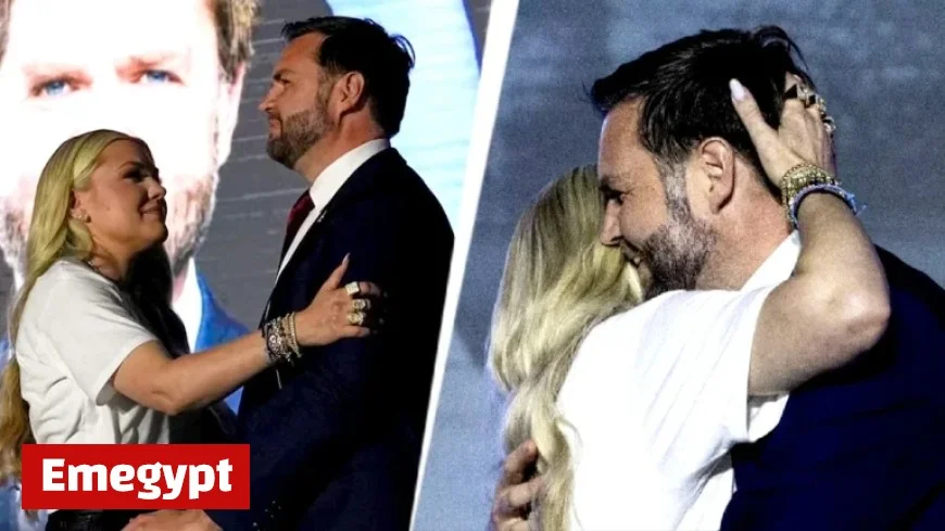 Erika Kirk’s Heartfelt Hug with Vance Ignites Buzz Over Resemblance to Her Husband