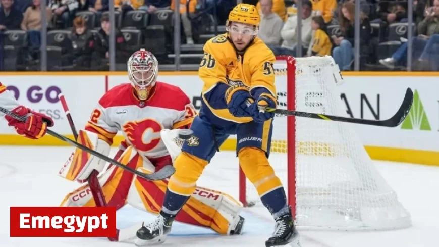 Bunting Scores Three as Predators Defeat Flames, Snap Three-Game Skid