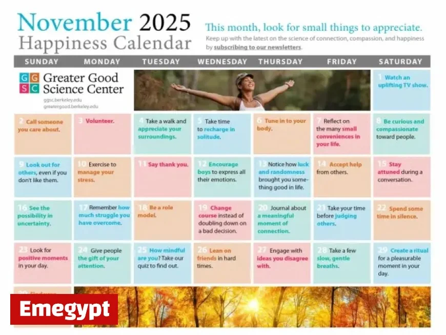 November 2025 Happiness Calendar Unveiled