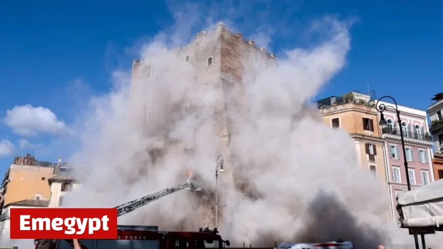 Medieval Torre dei Conti Tower Collapses in Rome Trapping Worker During Renovation