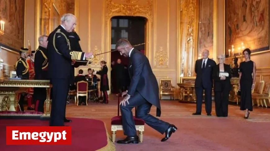 David Beckham Honored with Knighthood by King Charles at Windsor Castle Ceremony