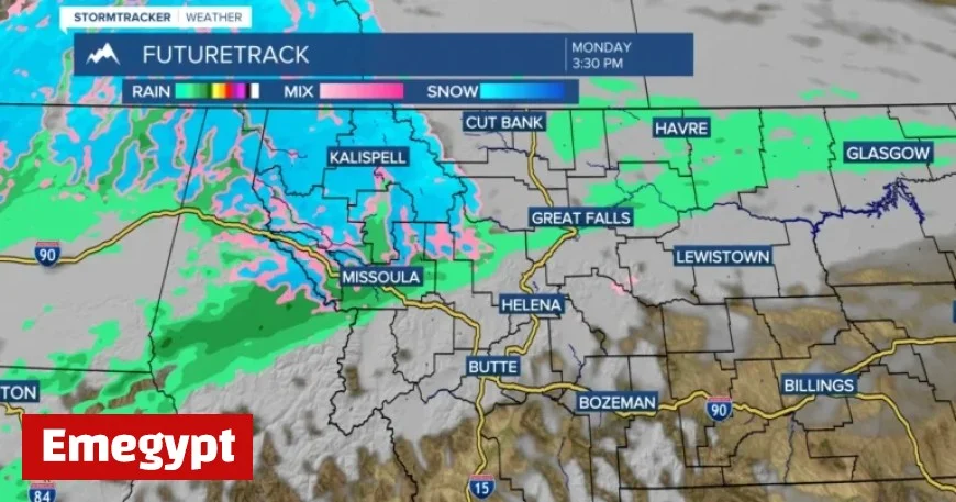 Rain and Snow Predicted for Monday’s Weather Forecast