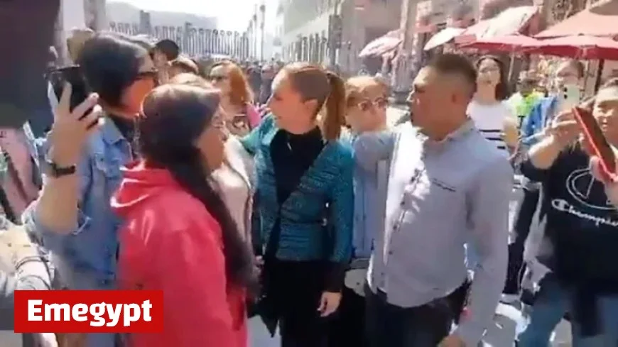 Video Shows President Claudia Sheinbaum Harassed Walking in Mexico City
