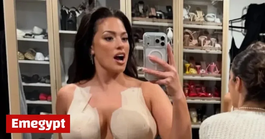 Ashley Graham Stuns in Braless Red Carpet Look