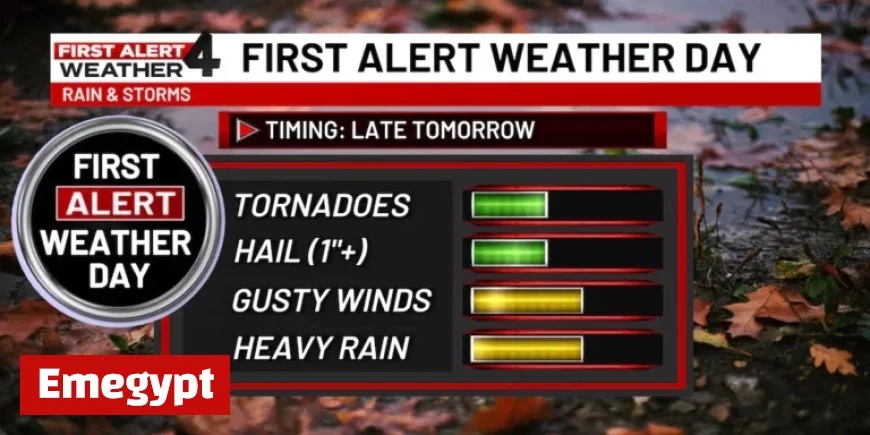 Severe Thunderstorms Expected Tomorrow