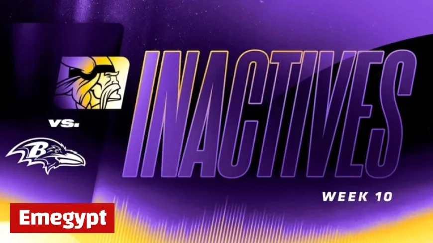 Week 10: Vikings vs. Ravens Inactives List for 2025