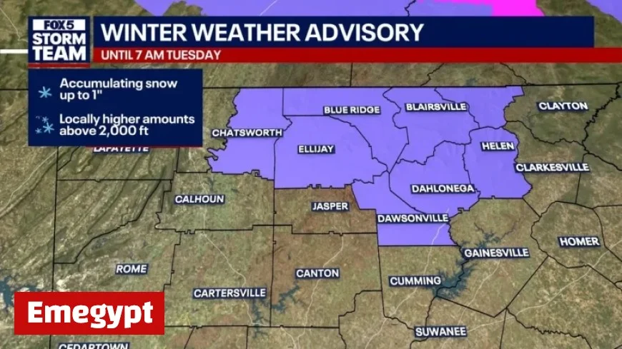 Snow Forecast in North Georgia; Winter Advisory Until Tuesday Morning