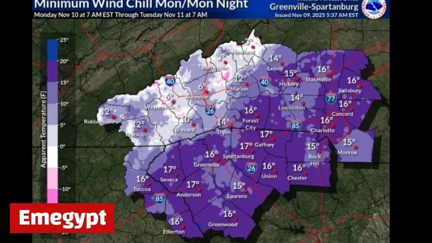 Charlotte Faces Freeze Warning as Wind Chills Drop to 16 Degrees