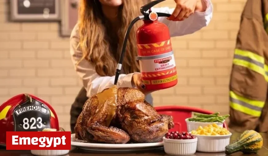Gravy Dispensed from Fire Extinguishers in Novel Twist
