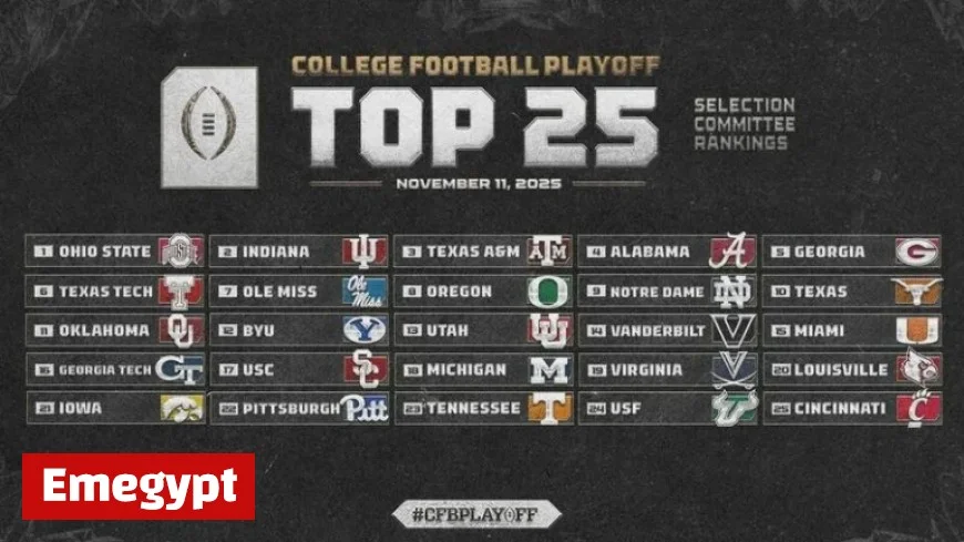 College Football Playoff Committee Announces 2025’s Second Rankings