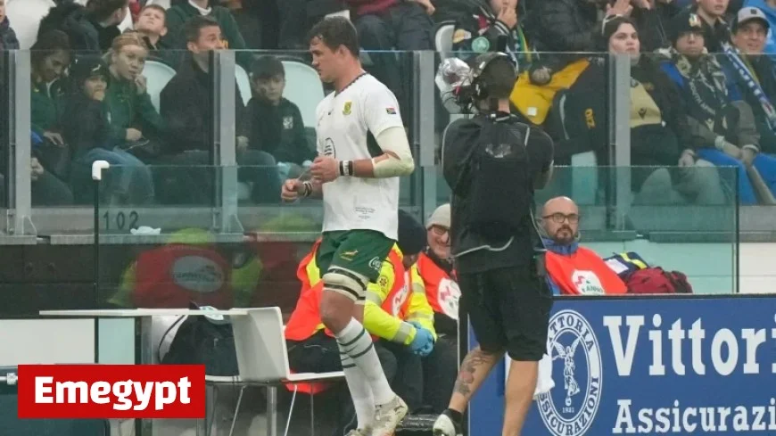 Springboks Face Challenge with Early Red Card Against Italy in Turin Playing with 14 Again