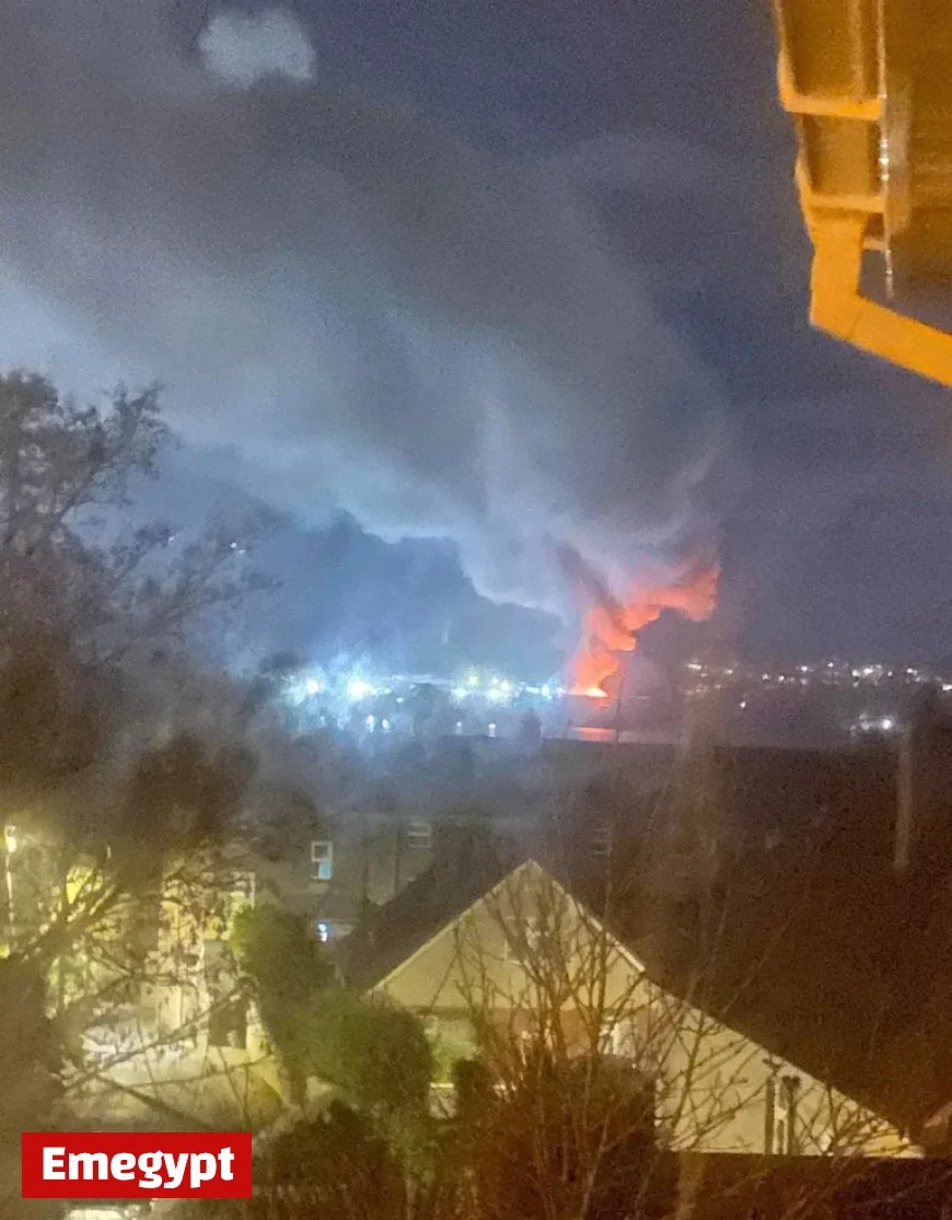Firefighters Battle Large Blaze at Ballytrasna Industrial Site
